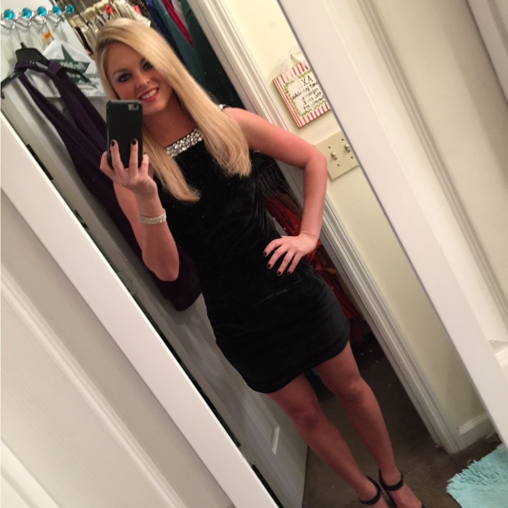 Elegant Black Dress with Silver Accents